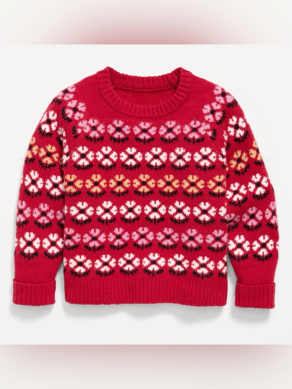 Old Navy Toddler Girls Printed Crew-Neck Sweater (Size: 5T)